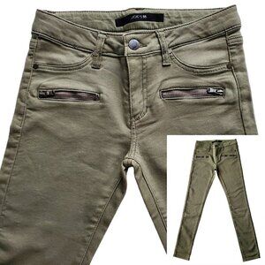 Joe's Jeans Girls' The Rocker Ankle Low-Rise Skinny Olive Green Jeans Big Kid 14